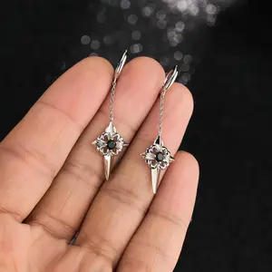 Oufer Goth Alt Style Cross Earring 316L Stainless Steel Non Tarnish Earrings for Women