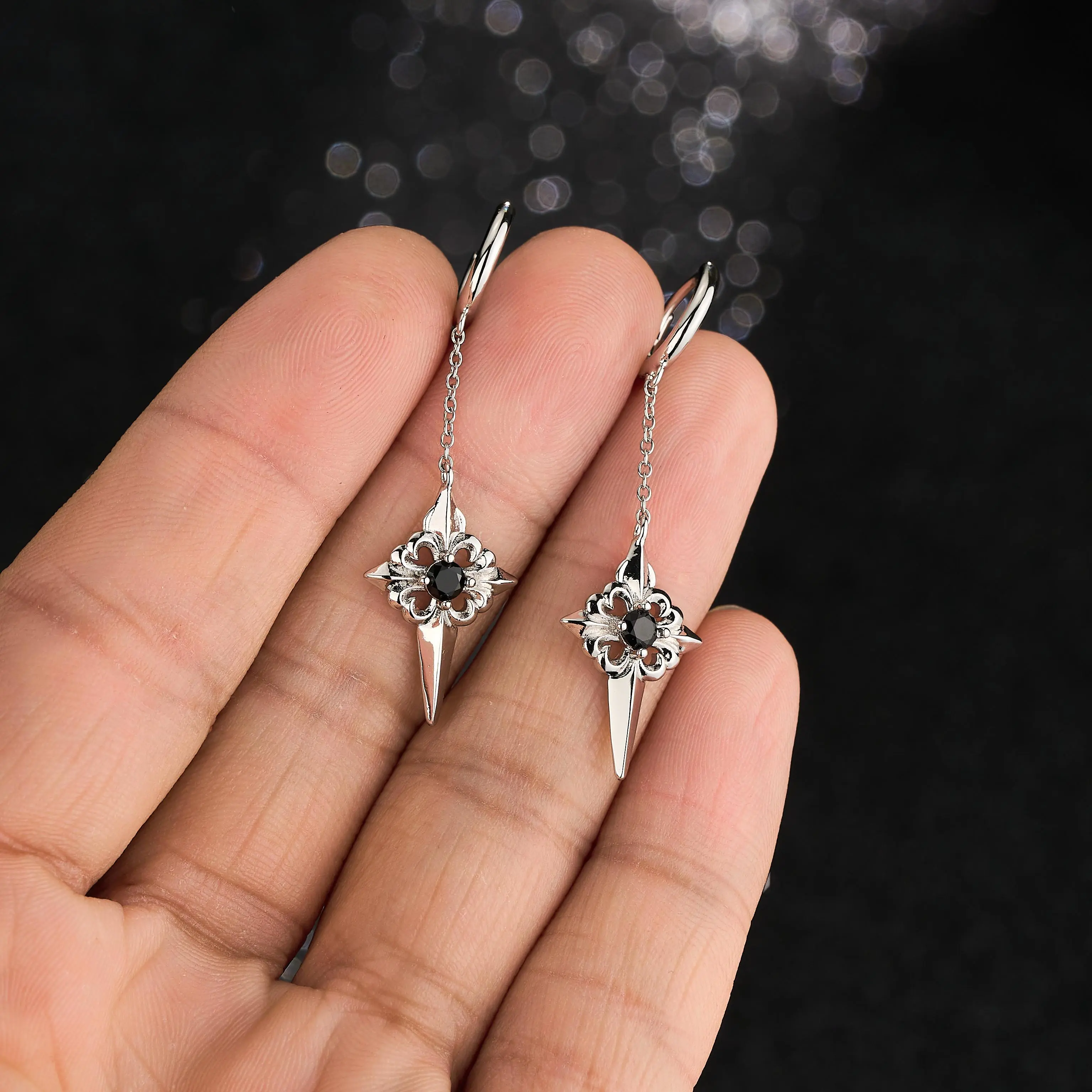 OUFER Gothic Cross Earrings for Women, Goth Alt Style 316L Stainless Steel Jewelry, Long-lasting & Non-Tarnish Accessories, Accessories For Women