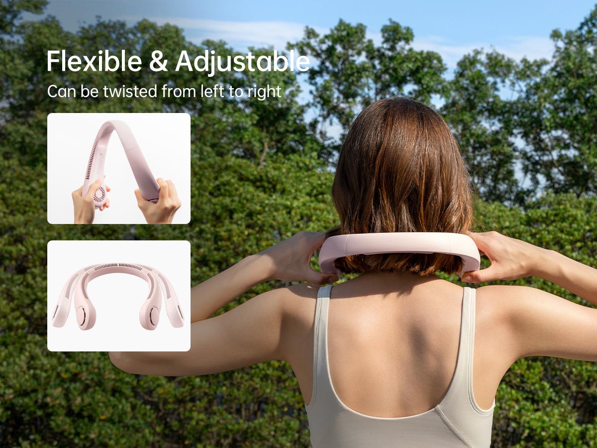 Jisulife Portable Neck fan Hands Free Bladeless Fan 4000mAh Battery Operated Wearable Personal Fan Rechargeable 3 Speeds Gifts for Women Men