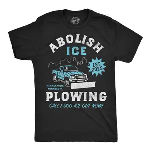 Mens Funny T Shirts Abolish Ice Plowing Sarcastic Political Tee For Men Mens Funny T Shirts Cool Vintage Fashion T-Shirt Gift Classic Menswear Funny Political Short Sleeve Novelty Tees for Guys Black -