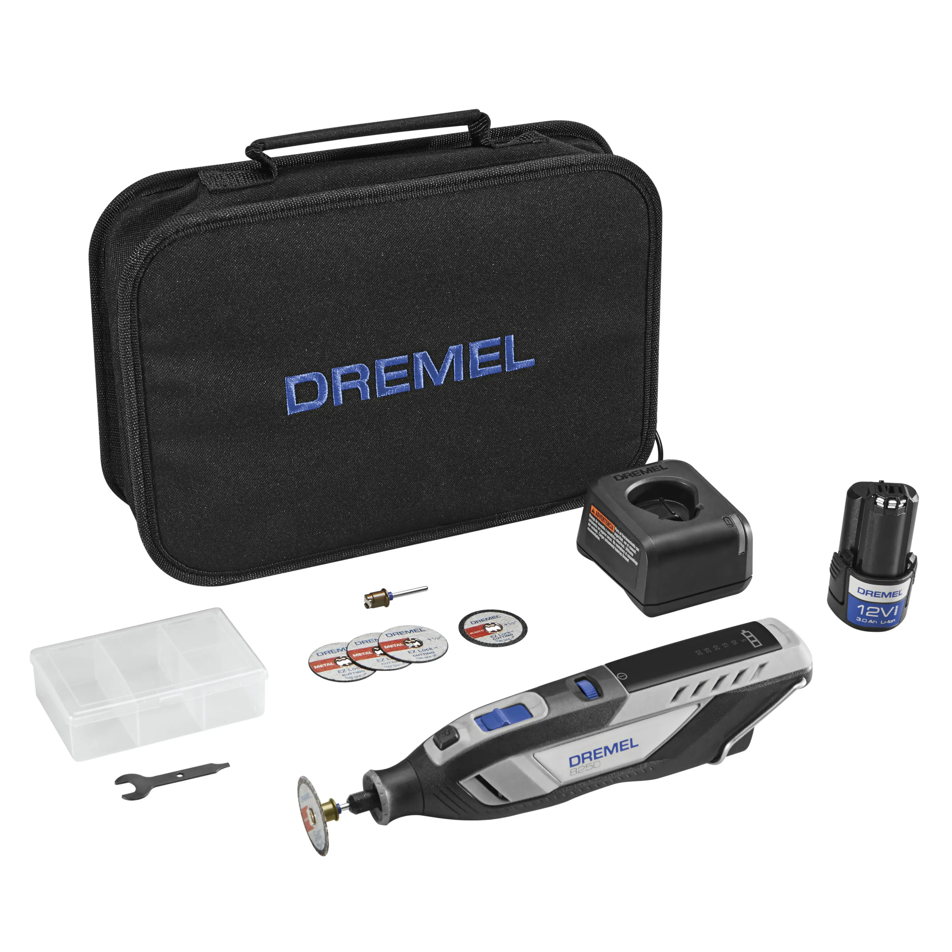 Dremel 8250-5 12V Cordless Brushless Rotary Power Tool Set, Ergonomic Full Kit with Battery Charger