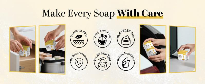 ISTON 3-Pack Handmade Tallow & Honey Soap,9.6OZ – Unscented, Orange, Lavender – 100% Grass-Fed Tallow – Natural Skincare for Sensitive Skin, Acne, Eczema, Inflammation, Baby Soap Gentle Clean & Nourish,New Year's gifts