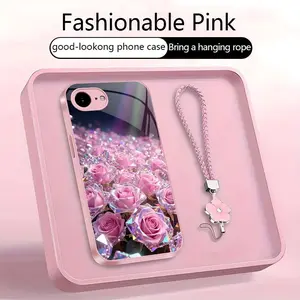 Suitable for [iPhone 16e], a premium women’s phone case 🤩, featuring a beautiful four-leaf clover lanyard 🍀. A free four-leaf clover lanyard is also included. Optical Illusion Crystal Rose Art Phone Case 952 952