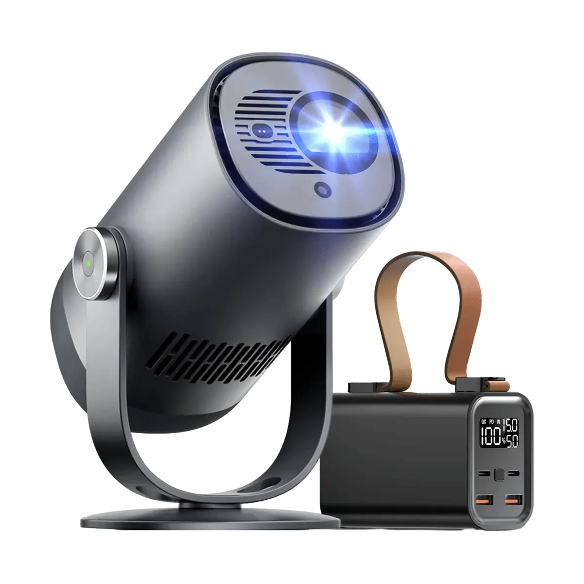 Dangbei Freedo Portable Projector with Built-in Battery | Native 1080P Full HD Smart Projector, Google TV, Auto Focus, Dolby Audio, Type-C Charging, 180" Display Outdoor Movie Projector