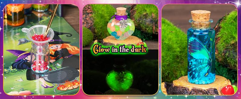 Alritz Magic Potion Kit for Kids DIY Art & Craft Set with 20 Bottles Wizard Dress-Up Toy for Girls and Boys Ages 6+ Perfect for Birthday Gifts Christmas Halloween Party Favors Assortment & Goodie Bag Stuffers