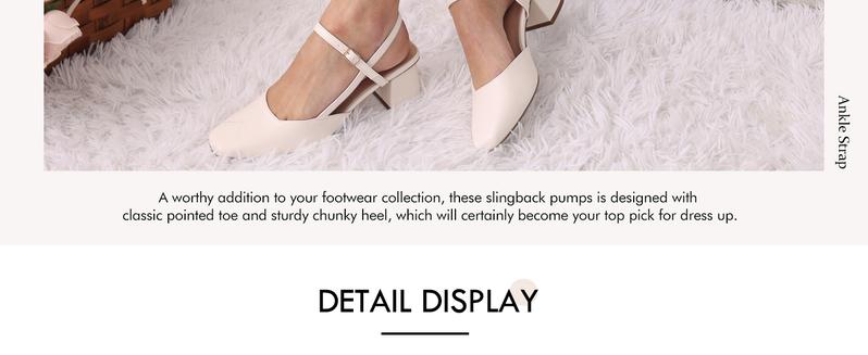 Fashare Women's Slingback Chunky Low Heels Closed Square Toe Heel Wedding Party Dress Pumps Shoes