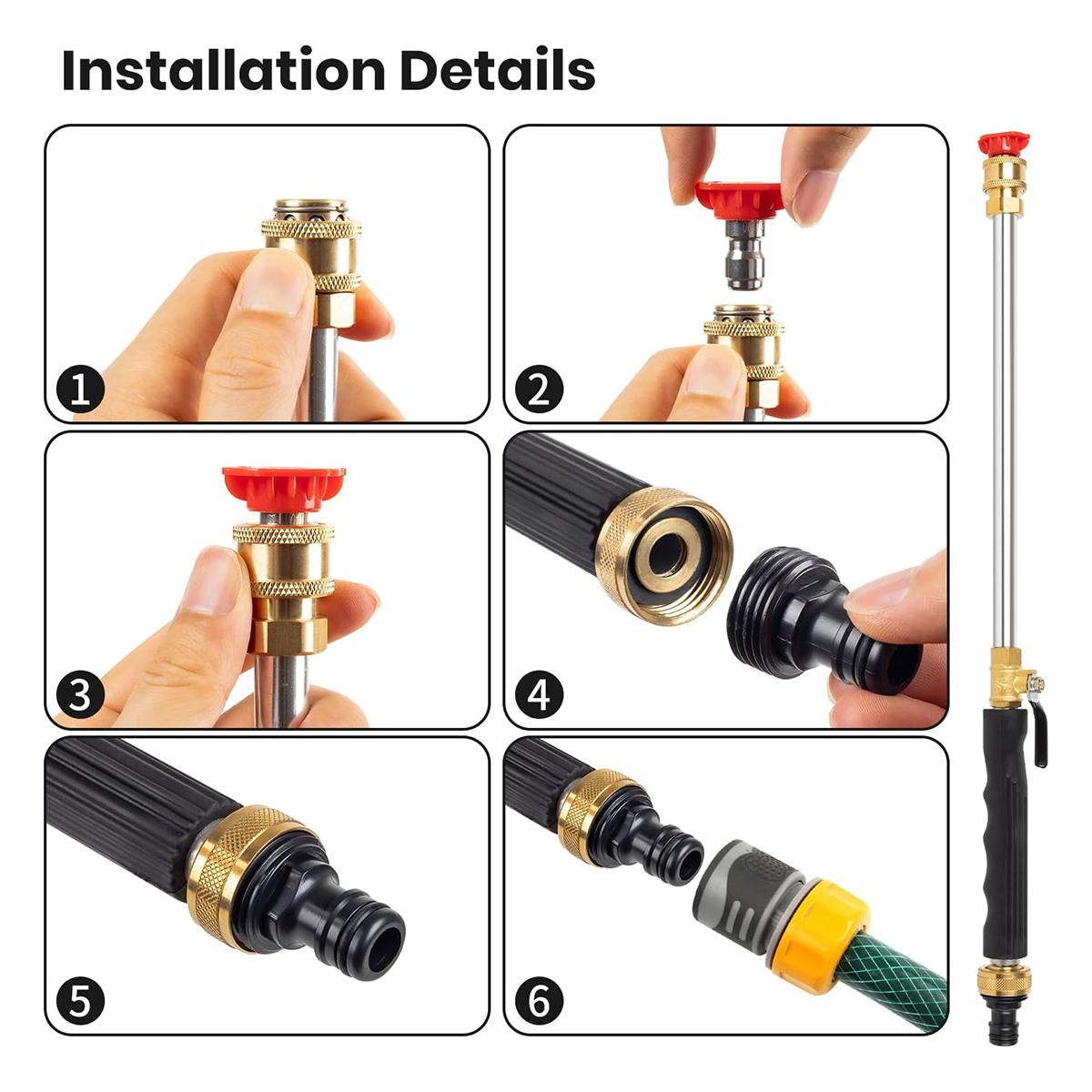 【FaddishDeal】Jet Nozzle Power Washer for Garden Hose, Includes 2 High-Pressure Nozzles and Quick Connectors | Hydro Jet High Pressure Washer Tools. 【FaddishDeal】Jet Nozzle Power Washer for Garden Hose, Includes 2 High-Pressure Nozzles and Quick Connectors | Hydro Jet High Pressure Washer Tools.