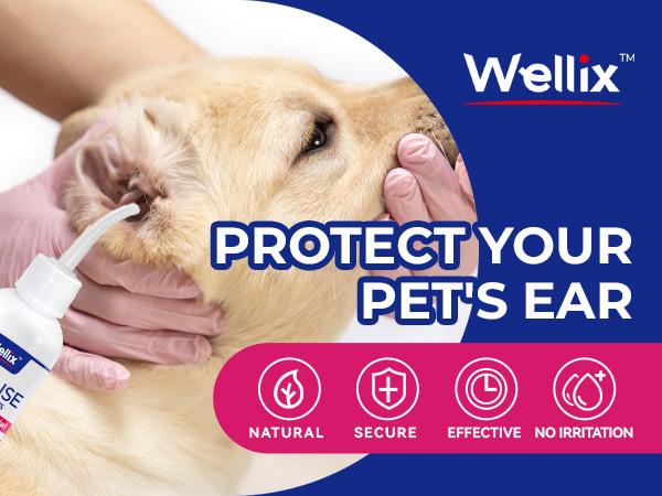 Wellix Ear Cleaner for Dogs & Cats – Honeysuckle Itch & Odor Relief, 120ml