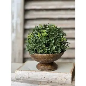 New England Boxwood Half Sphere 8.5" | Faux Greenery Topiary Ball | Year Round Home Decor | Farmhouse Table Centerpiece | Artificial Boxwood