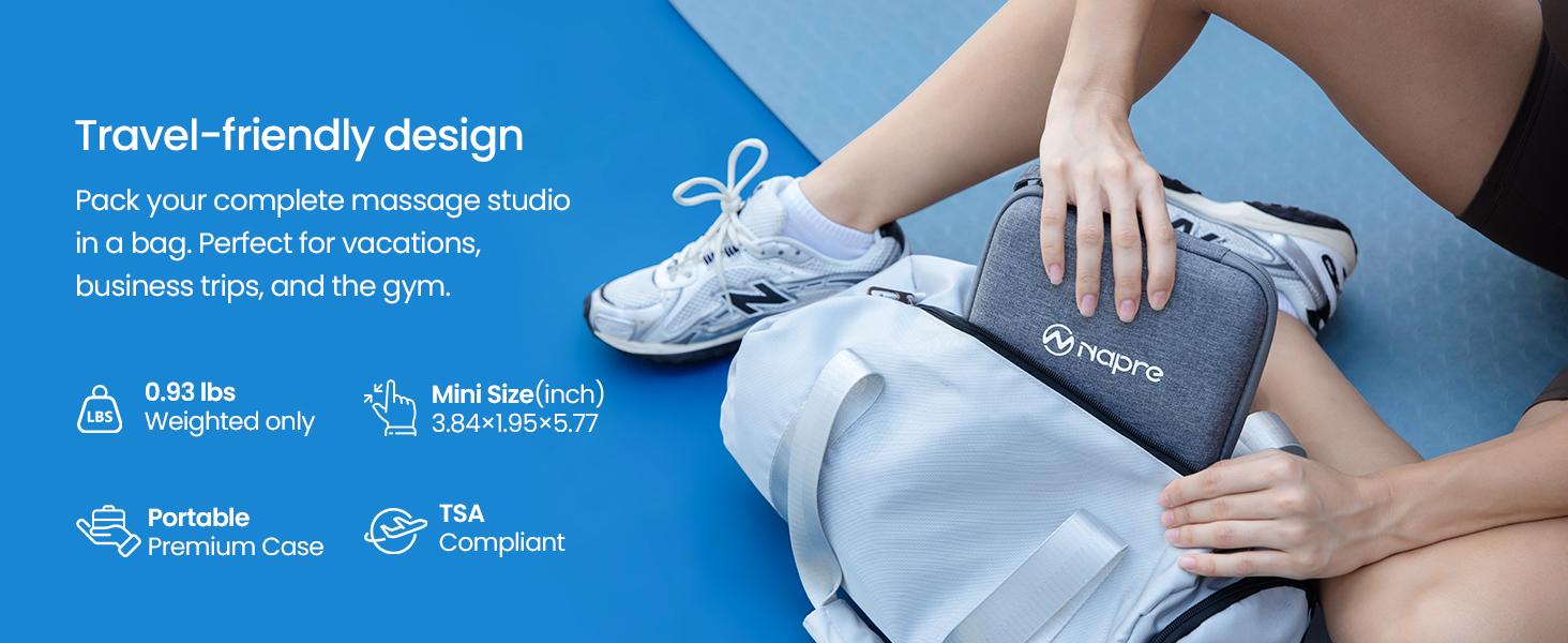 NAPRE 3-in-1 Mini Massage Gun with Heat and Cold,Deep Tissue Back Massage with Detachable Handle for Neck/Body Pain Relief,Portable Handheld Percussion Muscle Massager,Small & Quiet,5 Heads with Case,Gift