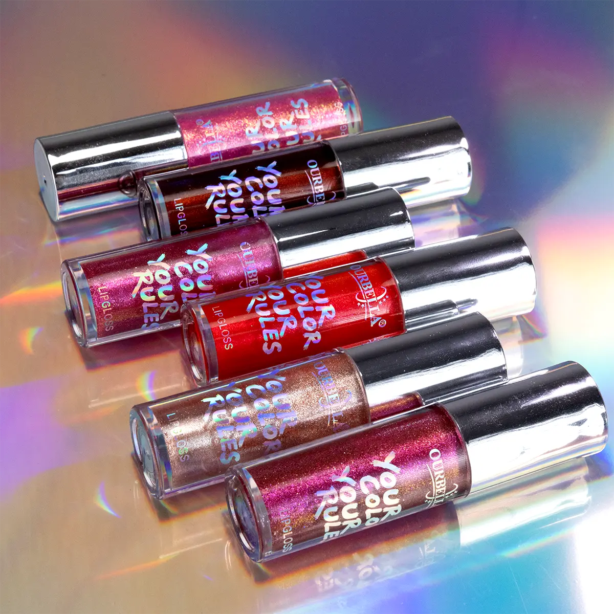 Ourbella holographic Ultra-Glitter Hydrating Lip Gloss, Smooth Glossy Lip Oil, Moisturizing Lip Care, High Shine Lip Gloss, Shimmering, Long-lasting Lipstick