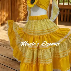 Saya Amarilla muy amplia para Oshun