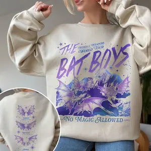 Retro ACOTAR The Bat Boys Two-Sided T-Shirt - Sweatshirt - Hoodie, The Night Court Tee, House of Wind Book, Book Lover Gift, Court of Thorn and Roses Court, Full Size, Full Color