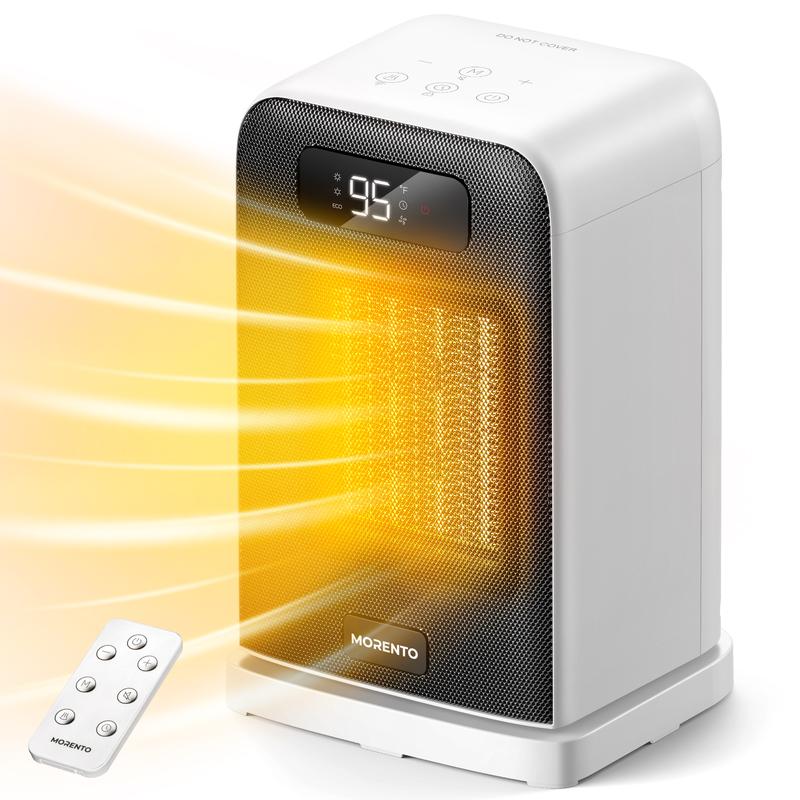 Morento Space Heater Indoor, 1500W Portable Heaters for Indoor Use with Heating and Fan Modes for Bedroom with Thermostat, Safety Heater for Bedroom, Office and Indoor , Electric Multifunction#TikTokShopBlackFriday