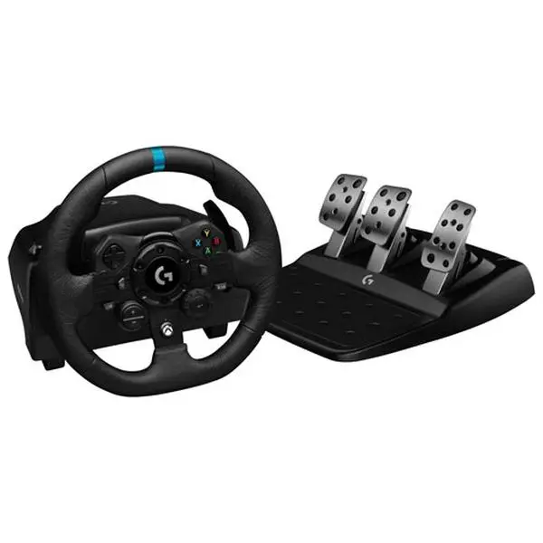 Logitech G923 Racing Wheel and Pedals for Xbox Series X|S, Xbox One and PC featuring TRUEFORCE up to 1000 Hz Force Feedback, Responsive Pedal, Dual Clutch Launch Control, and Genuine Leather Wheel Cover Xbox|PC Wheel Kit