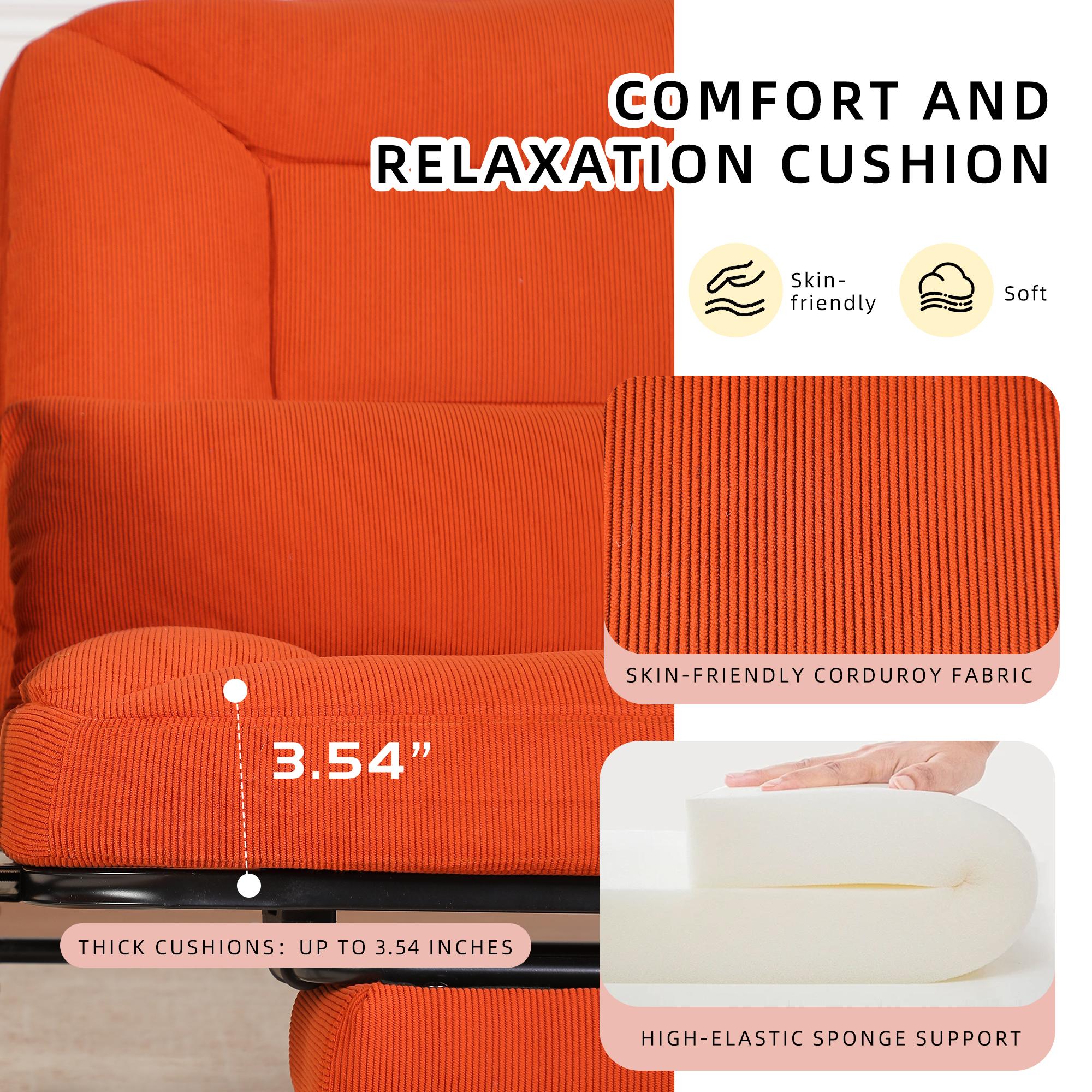 QAK 34.6" Rocking Chair with Footrest, Comfortable Headrest and Backrest, Side Pockets, Ideal for Relaxation