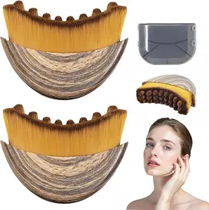 Face Lymphatic Contour Brush for Jawline & Chin Sculpting Dry Brushing Massager for Lymphatic Drainage with Dual Brush Heads