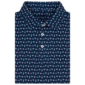 The Beach Birdie Men's Short Sleeve Performance Polo - Fleet Navy, Golf Polo Shirt, Men's Short Sleeve Polo, 3D All Over Print Shirt, Gift For Men