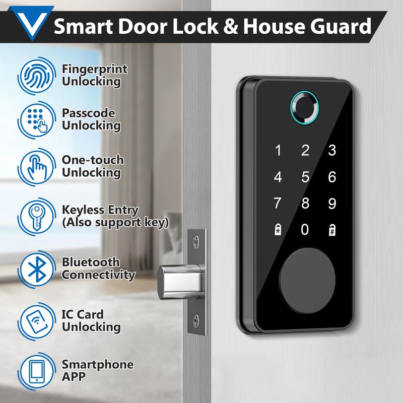Smart Door Lock (Five Multi-Functional Features) An electronic fingerprint access control system suitable for home/office/hotel settings, featuring anti-peeping design. Suitable for most scenarios, also makes a great gift.