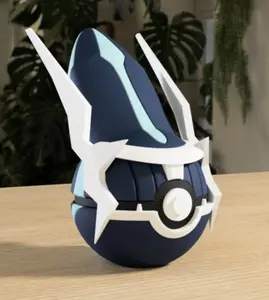 Dialga-Inspired 3D Printed Poké Ball – Legendary Steel-Type Display Collectible