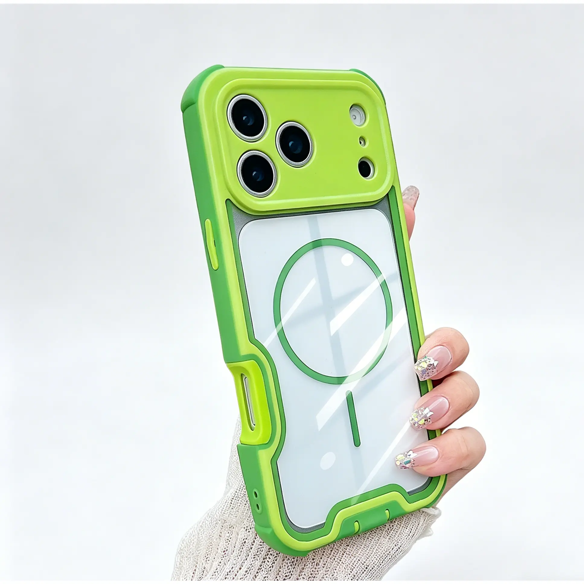 Shockproof Case for iPhone 17 Pro Max 16, 15, 14, 13, 12, 11 Magnetic Phone Case Reinforced Corner Protection, MagSafe Compatible, Rugged Clear Cover with Colorful Bumper Daily Carry to Classroom tiktokshopbacktoschool