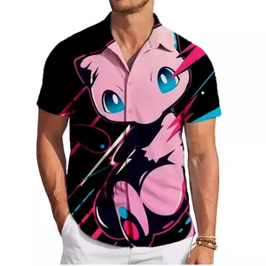Graffiti Mew PKM Hawaiian Shirt | Cool Summer Anime Vibes for Men & Fans