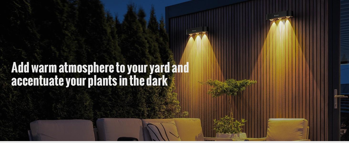 FabStyl RGB Solar Wall Fence Lights, Synchronously Change Color, Solar Step Lights, Bright Wall Lights, Outdoor Waterproof, Solar Powered Patio Decor for Wall, Rail, Porch, Backyard, Garden. Perfect for holiday decorations FallFreshness