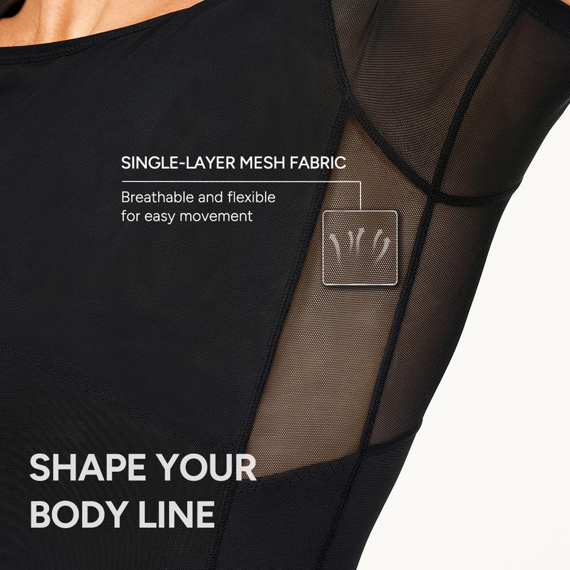 【LIVE】Nebility Men’s Mesh Compression Shapewear Top - Tummy Control, Anti-Odor Cool Breathable Quick-Dry Fabric, Menswear for Everyday Wear and the Gym