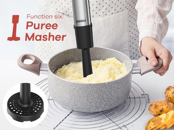 Ganiza Professional intelligent handheld blender 800W Motor 16-Speed Settings Stainless Steel Blades 8-in-1 Multi-Functional Kitchen Tool Touchscreen Juicer Machine USB Rechargeable