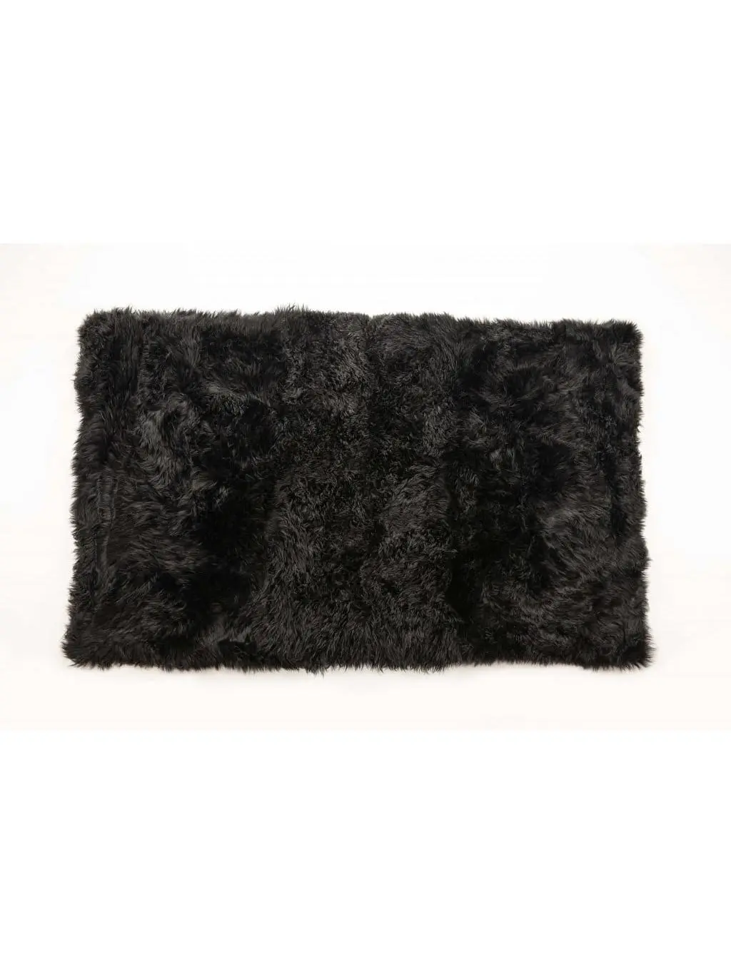 212 MAIN Handcrafted Fade-Resistant Sheepskin Rectangle Area Rug, 3x5 ft Black Natural Contemporary Design Music Accessory, Contemporary Rugs, Furry Soft Rugs