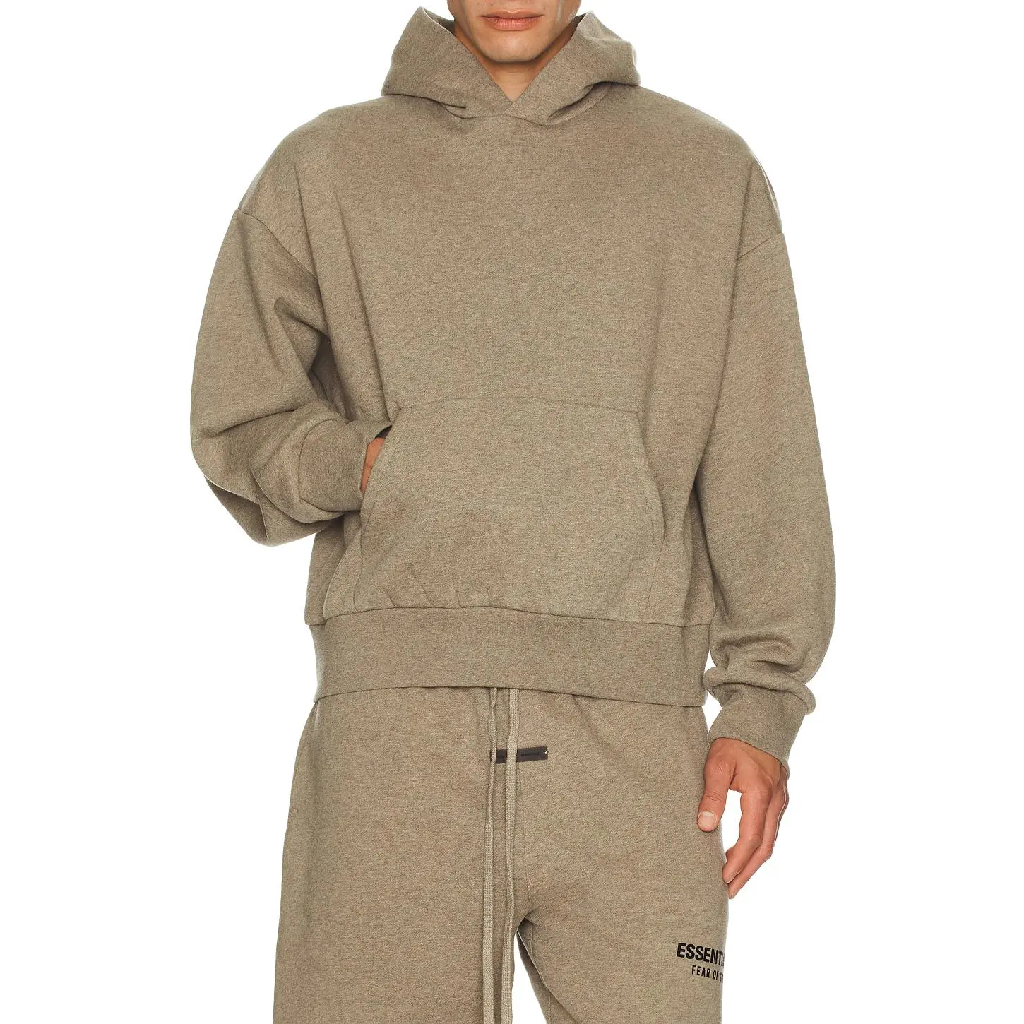 Fear of God ESSENTIALS Classic Fit Fleece Hoodie in Homestead Heather