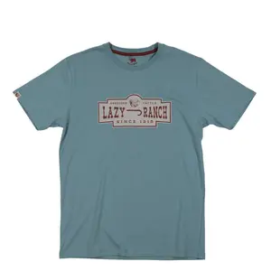 Lazy J Ranch Hereford Cattle Short Sleeve T-Shirt - Turquoise