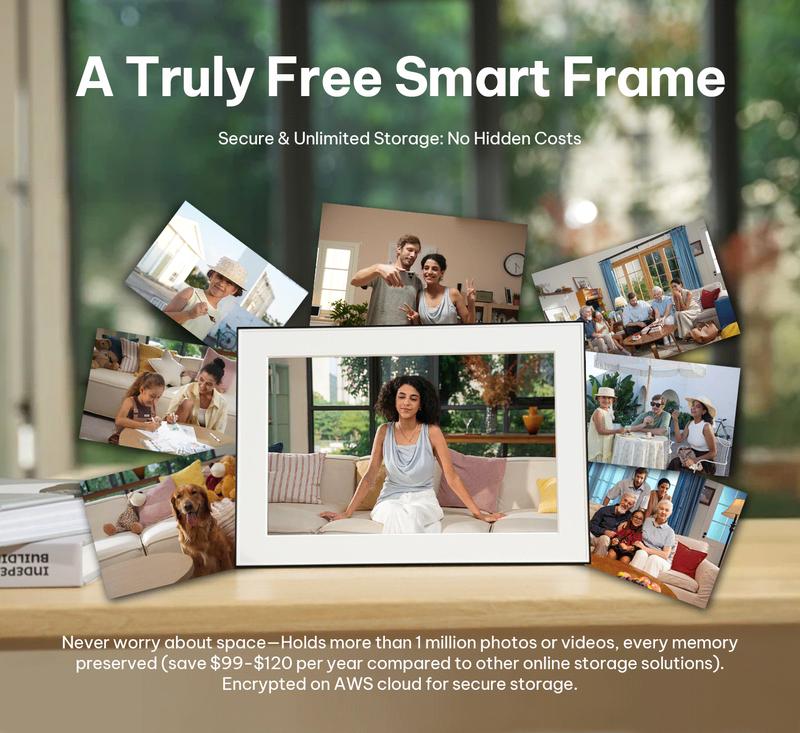 Homture Magic Frame, AI Photo Frame, Christmas Perfect Gift, World’s First Smart Photo Frame, AI Magic Frame for Old Photo Restoration, Cloud Storage & Instant Family Sharing
