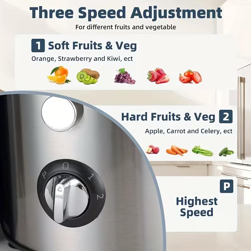 High-Speed Centrifugal Juicer with 22000 RPM, Featuring a 3-Inch Feed Inlet, a 17-Ounce Juice Cup, a 400W Motor, Easy Cleaning And Detachable Parts, Three Speed Settings,Extractor for Fruits & Vegetables,for Christmas Supplies And Gifts.