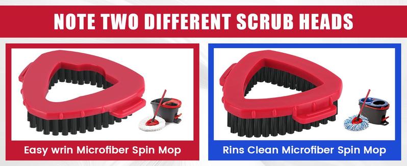 For O-Cedar Mop Head Refill, Scrub Head Replacement for EasyWring Spin Mop & RinseClean 1 & 2 Tank System, Cleaning Accessories