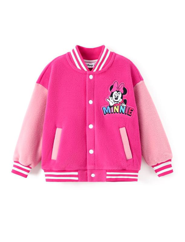 Disney Minnie Mickey Stitch Princess Frozen Elsa Marvel Jacket Lightweight Coat Button-Up Color Block Sweatshirt for Kids 2-14 Years