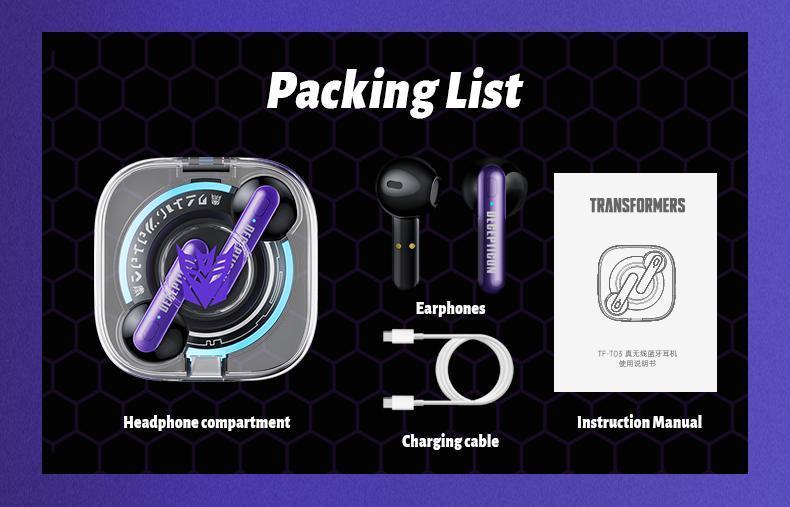 2023 New Legit Transformers TF-T03 Buletooth Earphone Compatible for All Kinds of Mobilephone