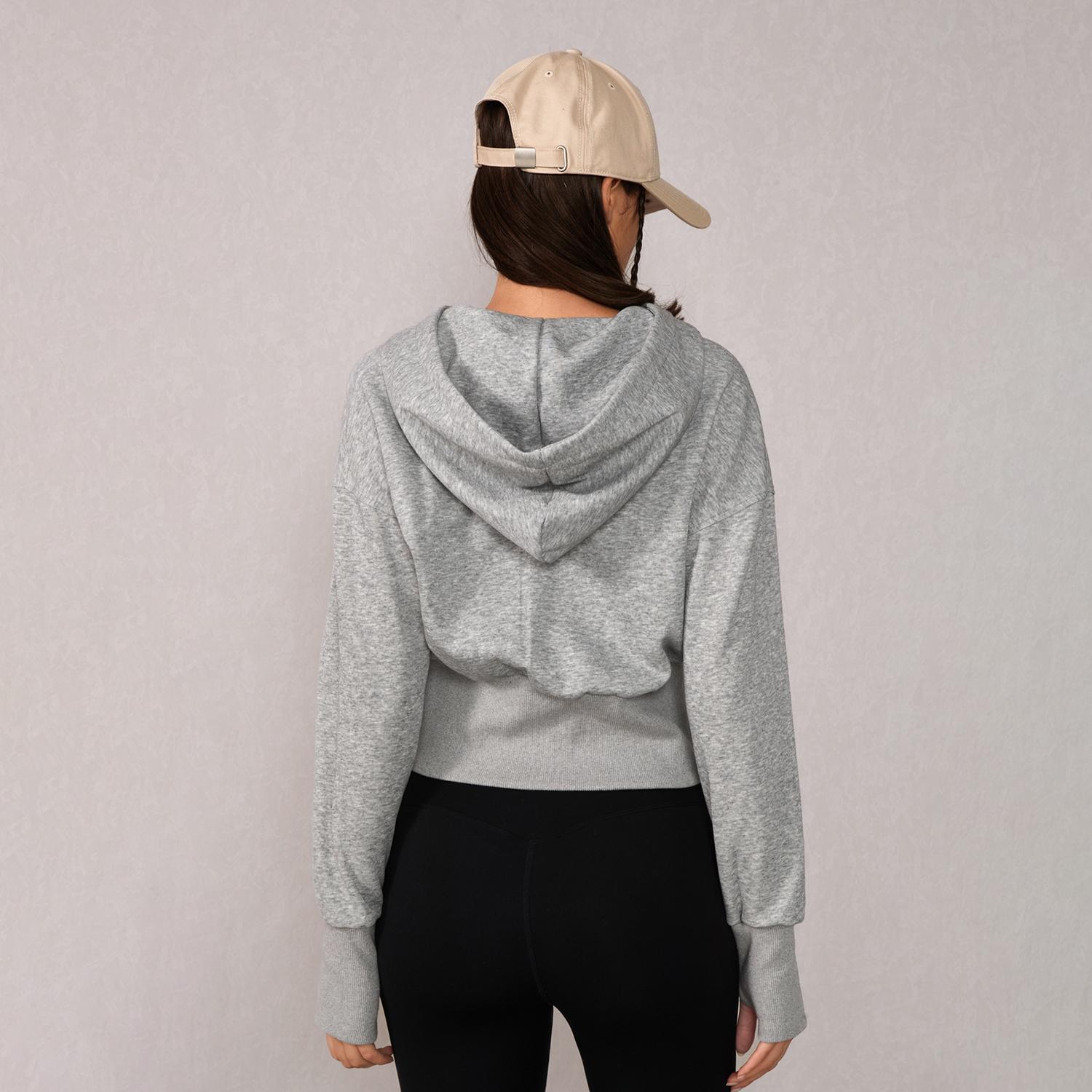 TIMEOFF Women's Cropped Hooded Zip-Up Long Sleeve Gym Jacket - Cozy Fitness Outerwear, Sportswear for Casual Daily Use, Athletic Zip-Up Jackets TIMEOFF Women's Cropped Hooded Zip-Up Long Sleeve Gym Jacket - Cozy Fitness Outerwear, Sportswear for Casual Daily Use, Athletic Zip-Up Jackets