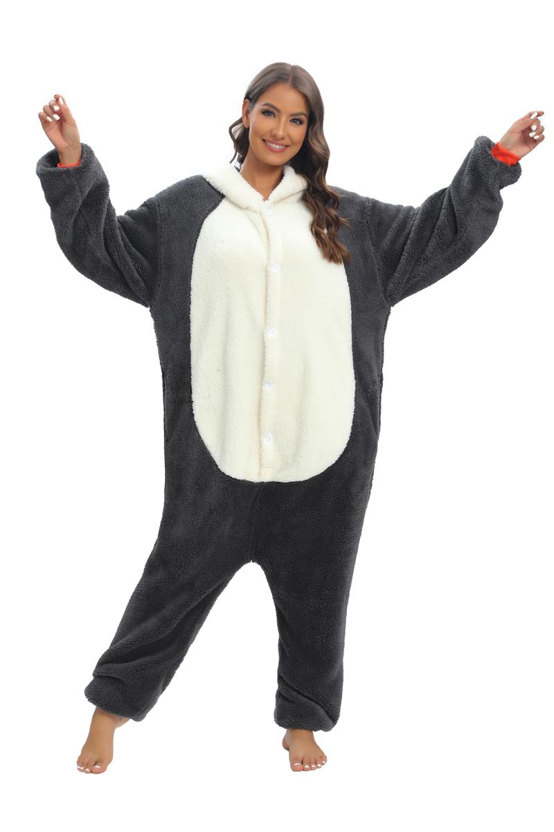 Cozy Cow Onesie for Adults, Plush Fleece Animal Costume Pajamas with Hood for Halloween, Cosplay, and Loungewear