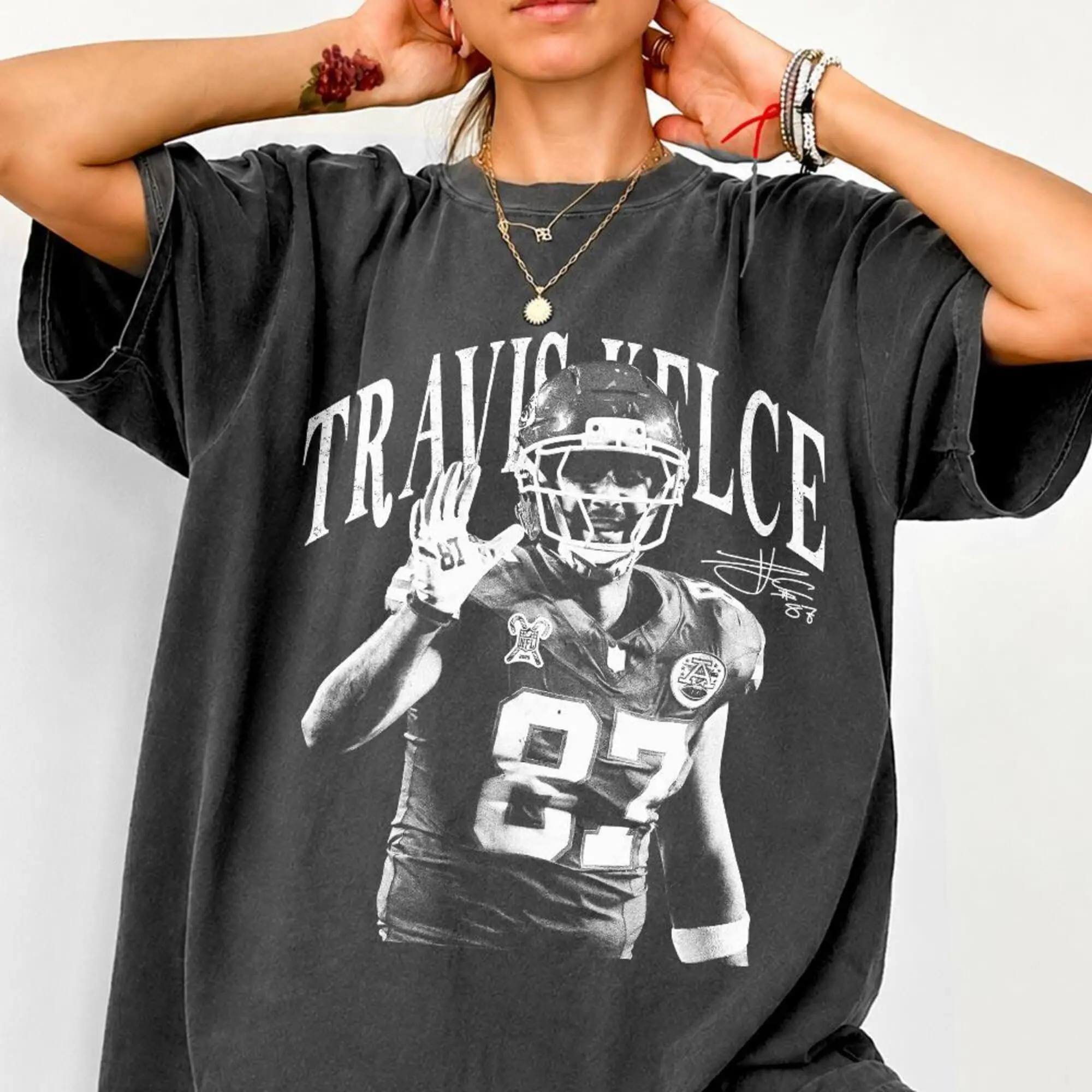 Vintage Travis Kelce Comfort Colors Shirt Game Day Football Graphic