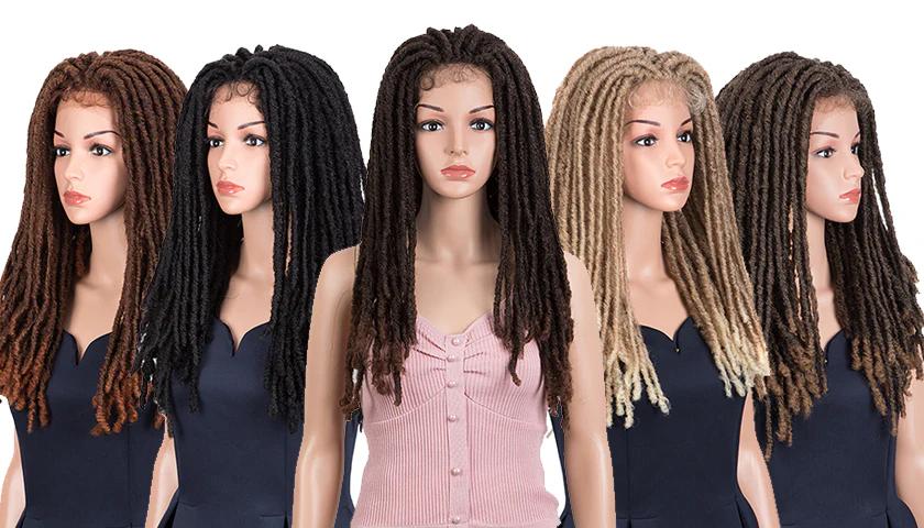 Noble 3×6 Lace 23 Inch DreadLock Wig Faux Locs Braids Synthetic Wig