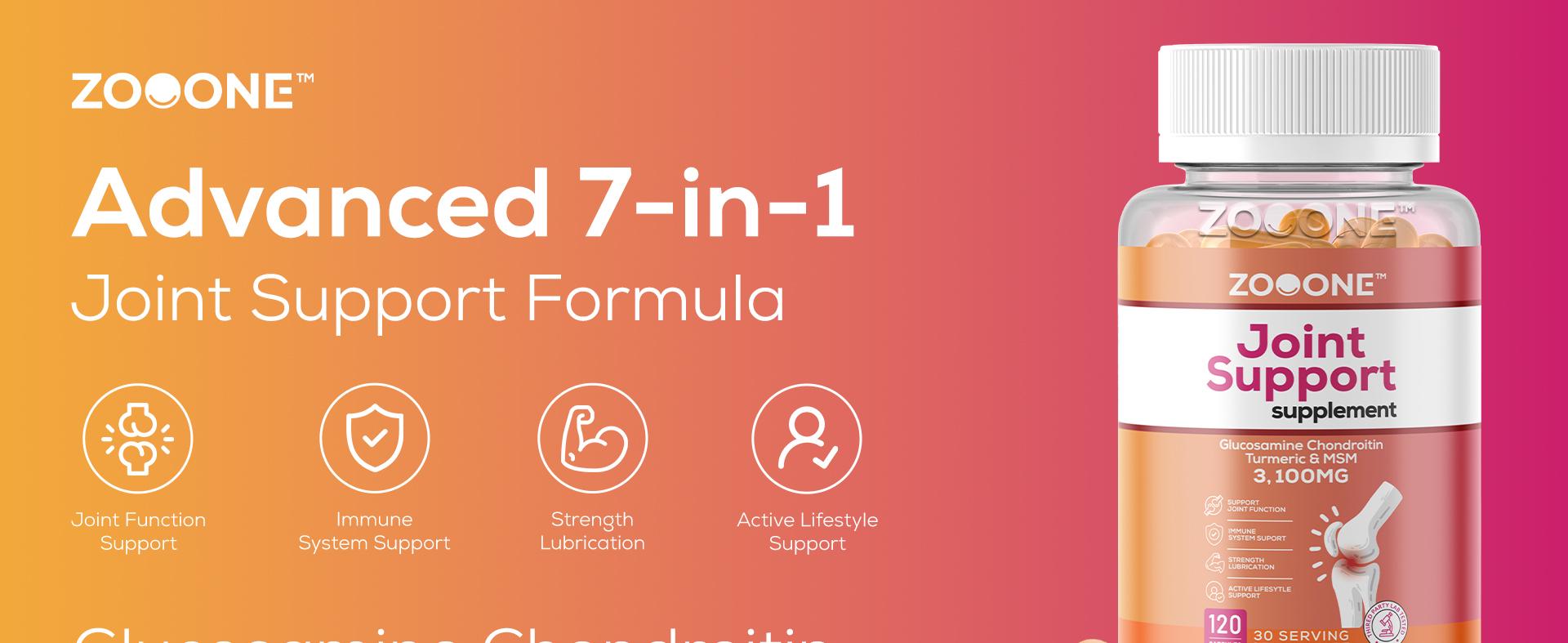 ZOOONE 3100mg Glucosamine Chondroitin Turmeric&Msm - Joint Support Supplement for Relief 120 Tablets for Bones, Back, Knees, Hands (120 Tablets)