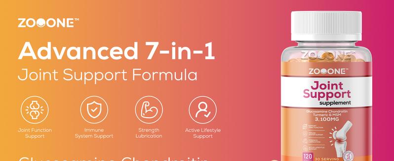 ZOOONE 3100mg Glucosamine Chondroitin Turmeric&Msm - Joint Support Supplement for Relief 120 Tablets for Bones, Back, Knees, Hands (120 Tablets)