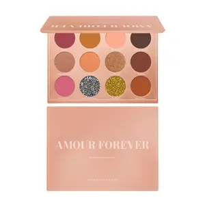 Amour Forever Eyeshadow Palette: 12pcs Rosy, Peachy, Glam Eyeshadows