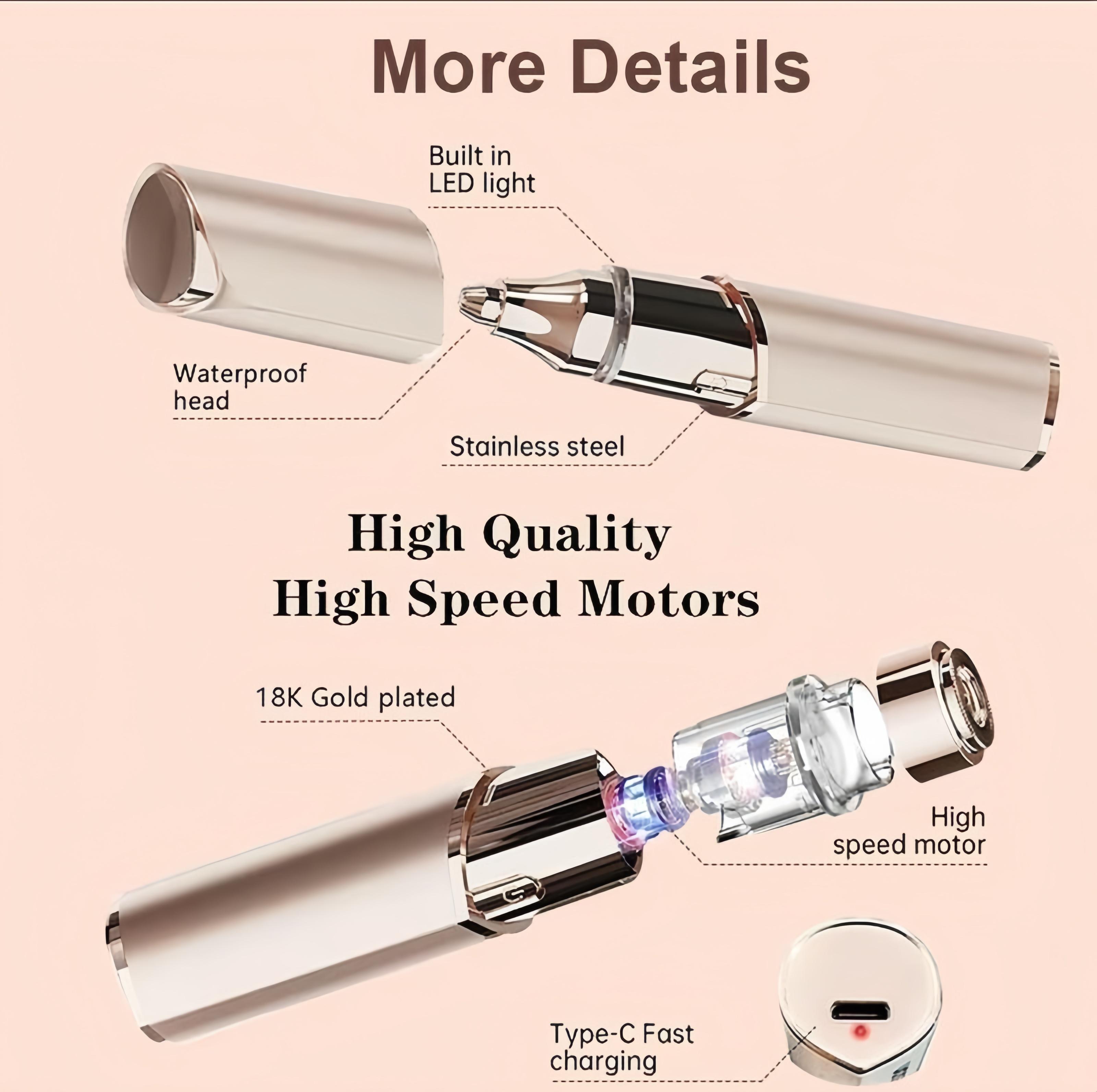 2-in-1 Facial & Eyebrow Hair Trimmer – Electric Eyebrow Trimmer & Lip/Facial Hair Removal Tool  Electric Shaver for Women, Eyebrow Epilator  Perfect Christmas Gift