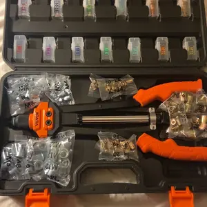 【summerfinds】VEVOR Rivet Nut Tool, Various specifications, 16 inch Rivnut Tool Kit with 13PCS Metric and SAE Mandrels, 186PCS Rivet Nuts, Semi-auto Retraction, M3, M4, M5, M6, M8, M10, M12, 1/4-20, 5/16-18, 3/8-16, 1/2-13, 8-32, 10-24