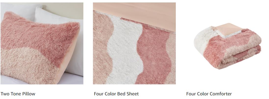 Bedding Set with Comforter and Standard Sham，Soft & Warm Plush Comforter Set