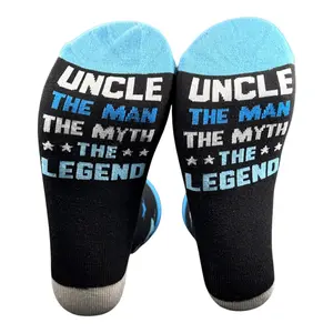 Men's Uncle The Man The Myth The Legend Socks Funny Sarcastic Graphic Novelty Footwear For Men Funny Graphic Socks Comfortable Fitted Spandex Cotton