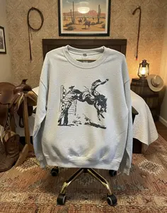 Bucking Horse Cowboys Graphic Crewneck & T-shirt, Western cowboy Graphic Hoodie, Trending western Graphic Hoodie, Western Boutique, Handmade, cowboy stuff, western sweatshirt, Outdoorsy gifts