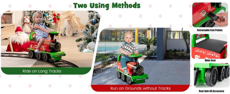Costway 6V Electric Ride on Train with 16 Track Pieces, Toddler Ride-on Train Set with Flashing Light, Storage Seat & Anti-tilt Device,Playable Without Tracks, Gift for Boys Girls,Christmas Festival Gift Black Friday Cyber Monday Costway 6V Electric Ride on Train with 16 Track Pieces, Toddler Ride-on Train Set with Flashing Light, Storage Seat & Anti-tilt Device,Playable Without Tracks, Gift for Boys Girls,Christmas Festival Gift Black Friday Cyber Monday